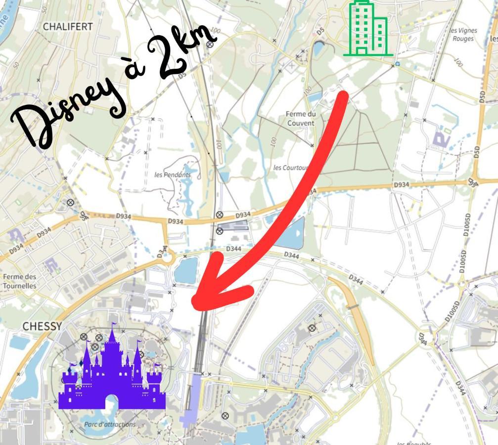 Appartement Cosy Tres Proche Disney Кувре Екстер'єр фото